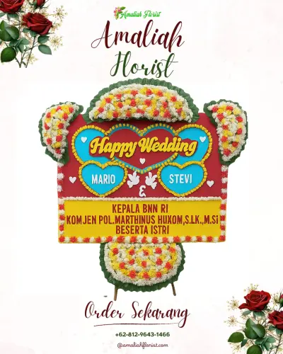 Karangan Papan Bunga Pernikahan di Ngampel